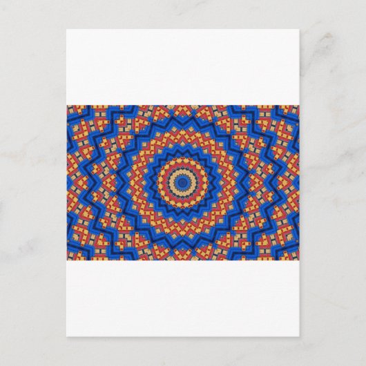 Mandala oranje blauw briefkaart (Voorkant)