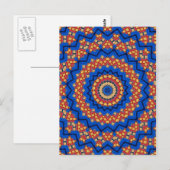Mandala oranje blauw briefkaart (Voorkant / Achterkant)