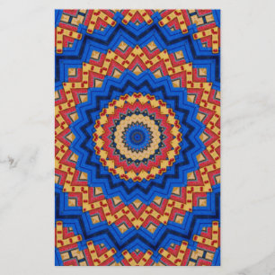 Mandala oranje blauw briefpapier