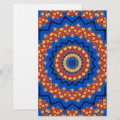 Mandala oranje blauw briefpapier (Voorkant / Achterkant)