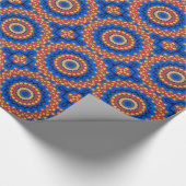 Mandala oranje blauw cadeaupapier (Hoek)