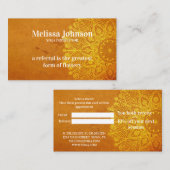 Mandala Oranje Yoga Meditation Refer een vriend Aanbevelingskaartje (Voorkant / Achterkant)