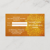 Mandala Oranje Yoga Meditation Refer een vriend Aanbevelingskaartje (Achterkant)