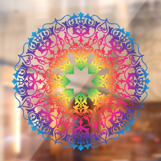 Mandala Oriental Flower Yoga Art Raamsticker (Vel 2)