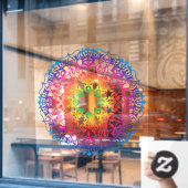 Mandala Oriental Flower Yoga Art Raamsticker (Cafe Raam)