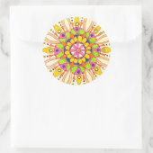 Mandala Originele tekening Ronde Sticker (Tas)