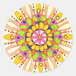 Mandala Originele tekening Ronde Sticker