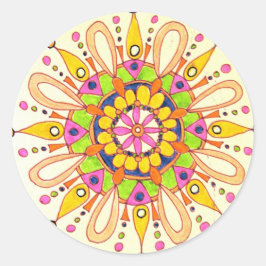 Mandala Originele tekening Ronde Sticker