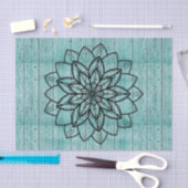 Mandala over blauw ouder hout tissuepapier (Craft)