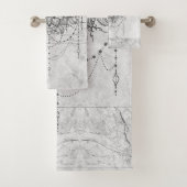 Mandala over de Silver Marble Bath Towel Set Bad Handdoek (Insitu)