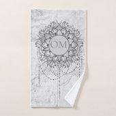 Mandala over de Silver Marble Bath Towel Set Bad Handdoek (Handdoek)
