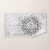 Mandala over de Silver Marble Bath Towel Set Bad Handdoek (Handdoek)