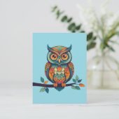Mandala Owl Briefkaart (Staand voorkant)