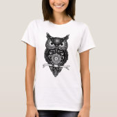 Mandala Owl ~ floral T-shirt (Voorkant)