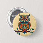 Mandala Owl King Ronde Button 5,7 Cm (Voorkant /achterkant)
