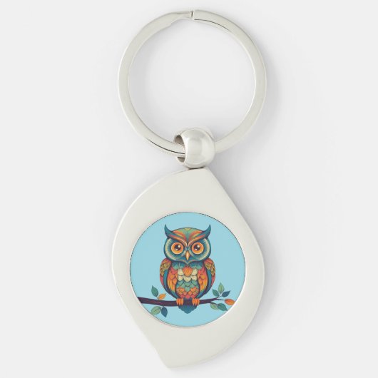 Mandala Owl Sleutelhanger (Voorkant)