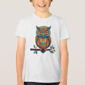 Mandala Owl Tri-Blend Shirt (Voorkant)