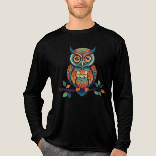 Mandala Owl Tri-Blend Shirt (Voorkant volledig)
