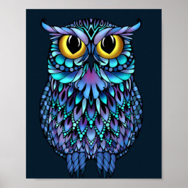 Mandala Owl Wall Art Poster