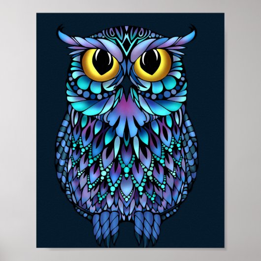 Mandala Owl Wall Art Poster (Voorkant)