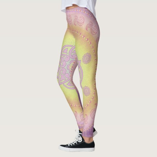 MANDALA ~ Paars geel - Leggings (Links)