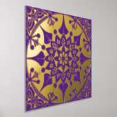 Mandala Paars Gold Snowflake Illustratie Folie Afdrukken (Laagn)