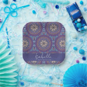 Mandala Paars Papieren Bordje (Feest)