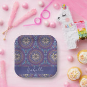 Mandala Paars Papieren Bordje (Feest)