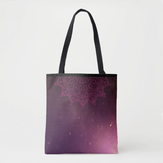 Mandala paarse boodschappentas tote bag (Voorkant)