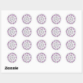 Mandala Paarse Grijs Zwart Ace Asexual Pride Flag Ronde Sticker (Vel)