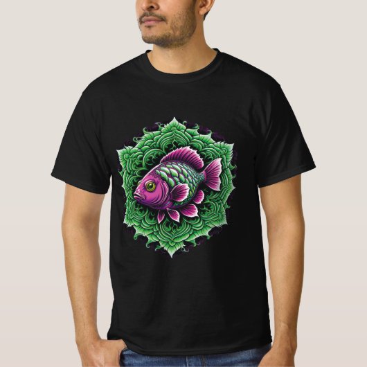 Mandala Paarse vis 1 T-shirt (Voorkant)