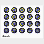 Mandala Pansy Blauwe & Gele Stickers (Vel)
