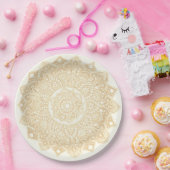 Mandala papier bord goud (Feest)