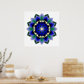 Mandala-patroon 02 in donkerblauw poster (Keuken)