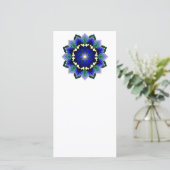 Mandala-patroon 02 in donkerblauwe dankkaart bedankkaart (Staand voorkant)