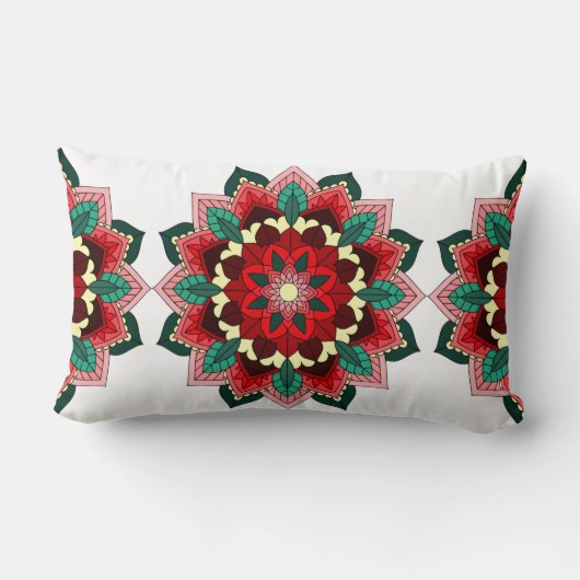 Mandala patroon 02 in rood kussen (Achterkant)