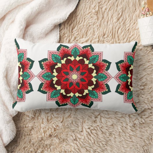 Mandala patroon 02 in rood kussen (Deken)