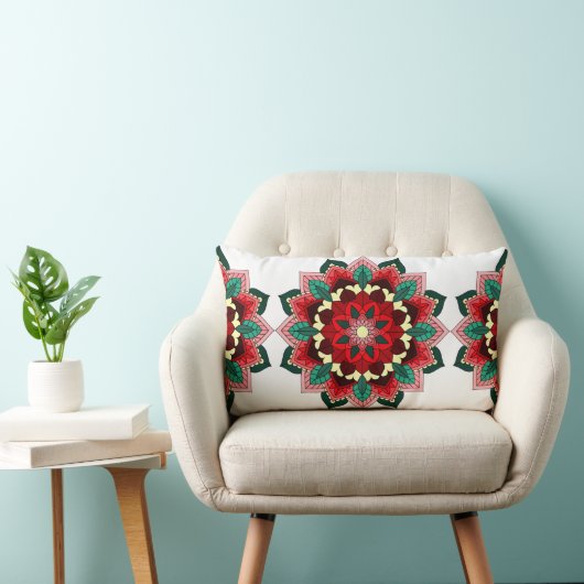 Mandala patroon 02 in rood kussen (Stoel)