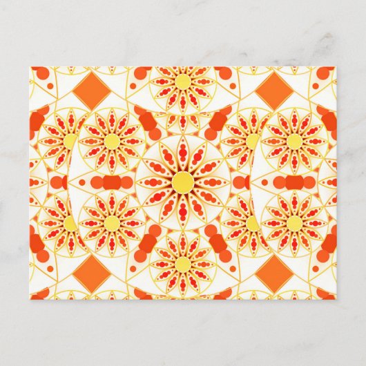 Mandala patroon, baksteenrood, roest, goud briefkaart (Voorkant)