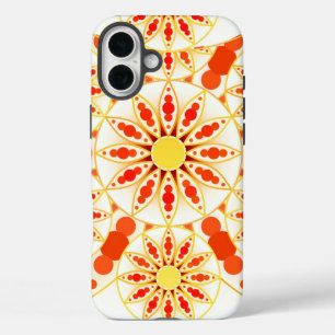 Mandala patroon, baksteenrood, roest, goud iPhone 16 plus hoesje