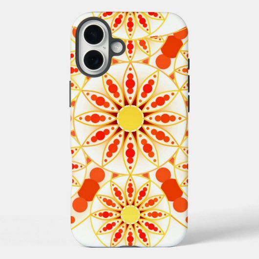 Mandala patroon, baksteenrood, roest, goud Case-Mate iPhone case (Achterkant)