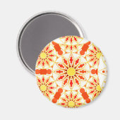 Mandala patroon, baksteenrood, roest, goud magneet (Voorkant / Achterkant)