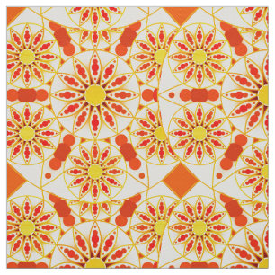 Mandala patroon, baksteenrood, roest, goud stof