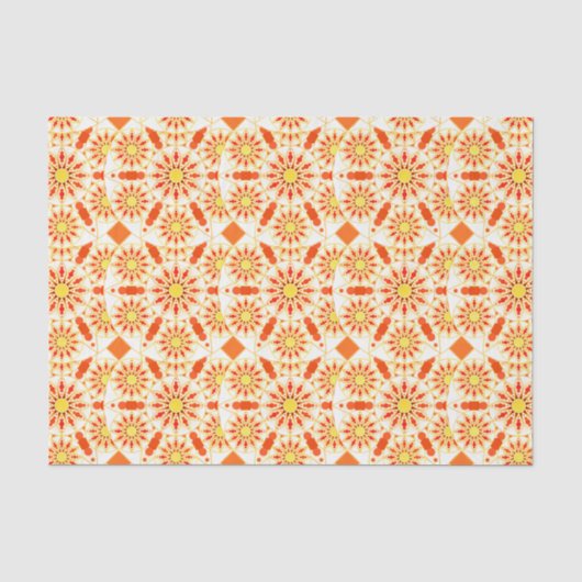 Mandala patroon, baksteenrood, roest, goud tissuepapier (Voorkant)