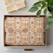 Mandala patroon, baksteenrood, roest, goud tissuepapier (Geschenk)