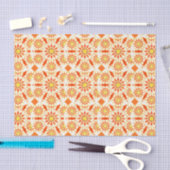 Mandala patroon, baksteenrood, roest, goud tissuepapier (Craft)