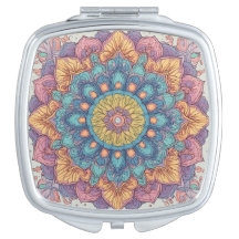 Mandala patroon blauw en geel