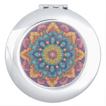 Mandala patroon blauw en geel 