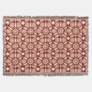 Mandala patroon, bruin, roest, lichtbruin, beige deken