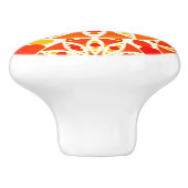 Mandala patroon, Coral Oranje en Gold Keramische Knop (Zijkant)